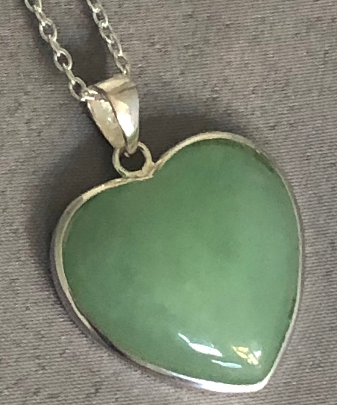 jade jewellery uk - Green Jade Heart Pendant